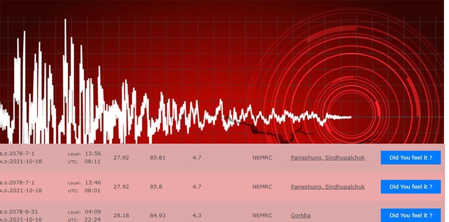 4.7 magnitude 2 earthquakes shake with in 10 minutes In Nepal